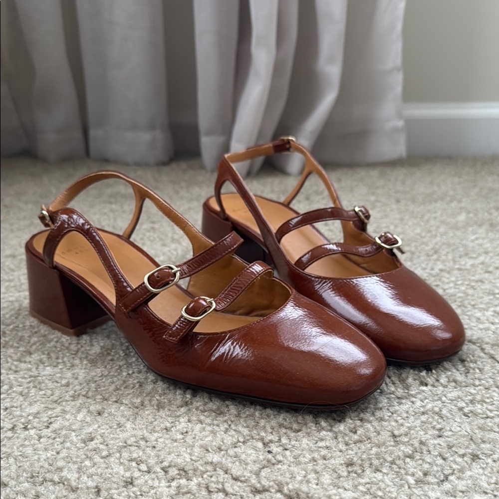 Sezane Paula Babies in Patent Camel EU 41